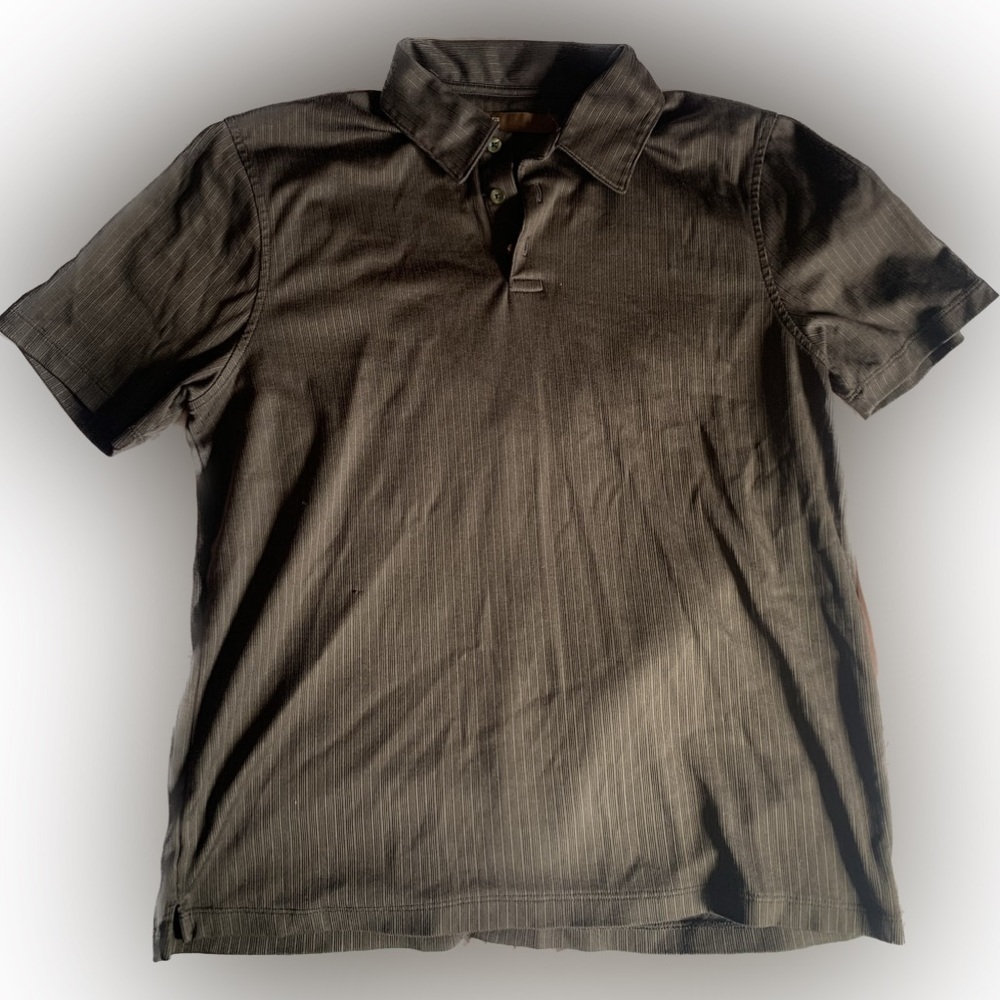 Perry Ellis 3 Button Polo Short Sleeve Tshirt In Chocolate Brown Size Medium